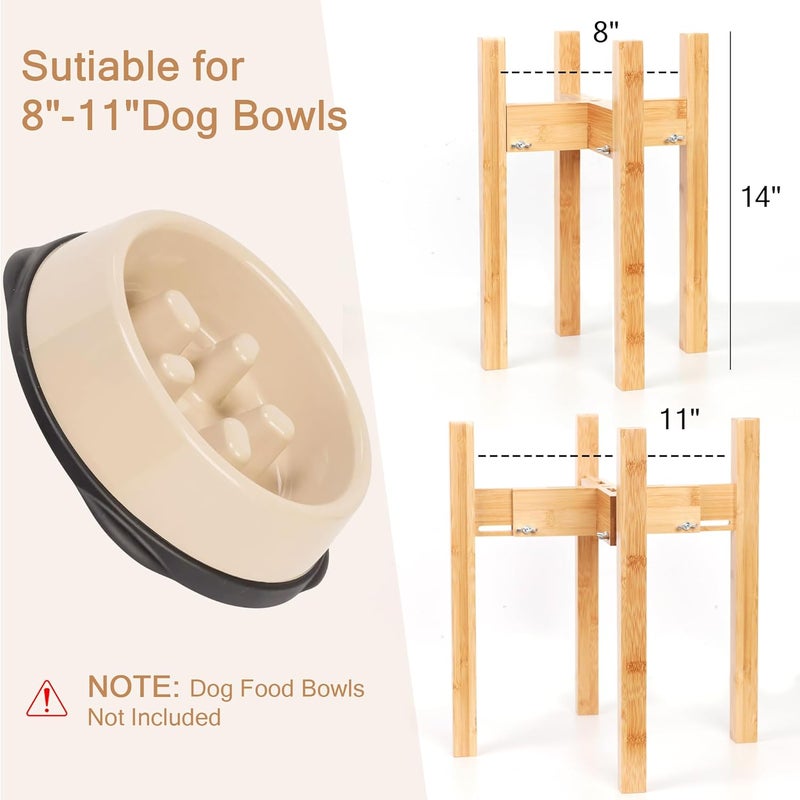 HTB Elevated Dog Bowl Stand,Adjustable Dog Food Stand for 8”-11” Bowls,Single Dog Bowl Holder 14” Tall for Large Dogs - Image 3